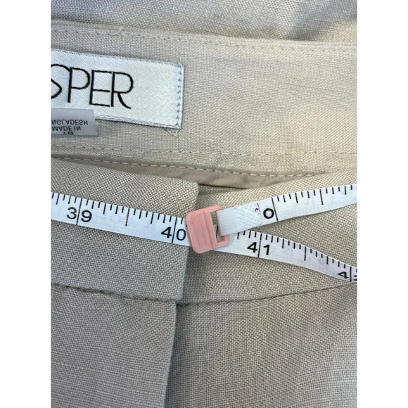 Kasper Women Size 18 Summer Straw Mid-Rise Straight Leg Fly-Front Pants NEW - Picture 7 of 12